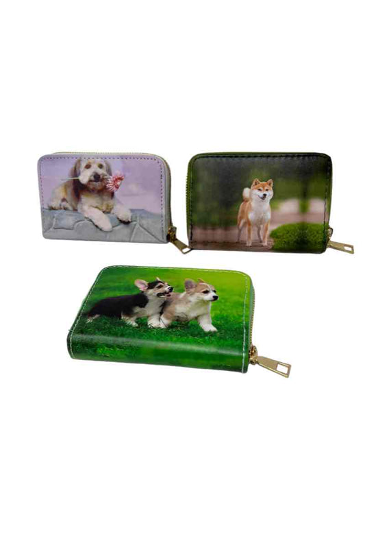 3 Pieces Women Dog Purse Wallet Money Organiser Purse Card Coin Holder Small Bag image 0