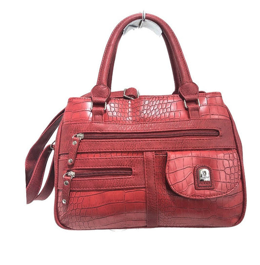 Women's Red Shoulder Handbag Stylish Crocodile Design Travel Party Bags image 0