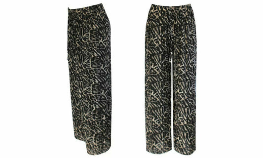 Womens Animal Printed Trousers Flared Palazzo Leopard Print Harem Holiday PantsW image 1