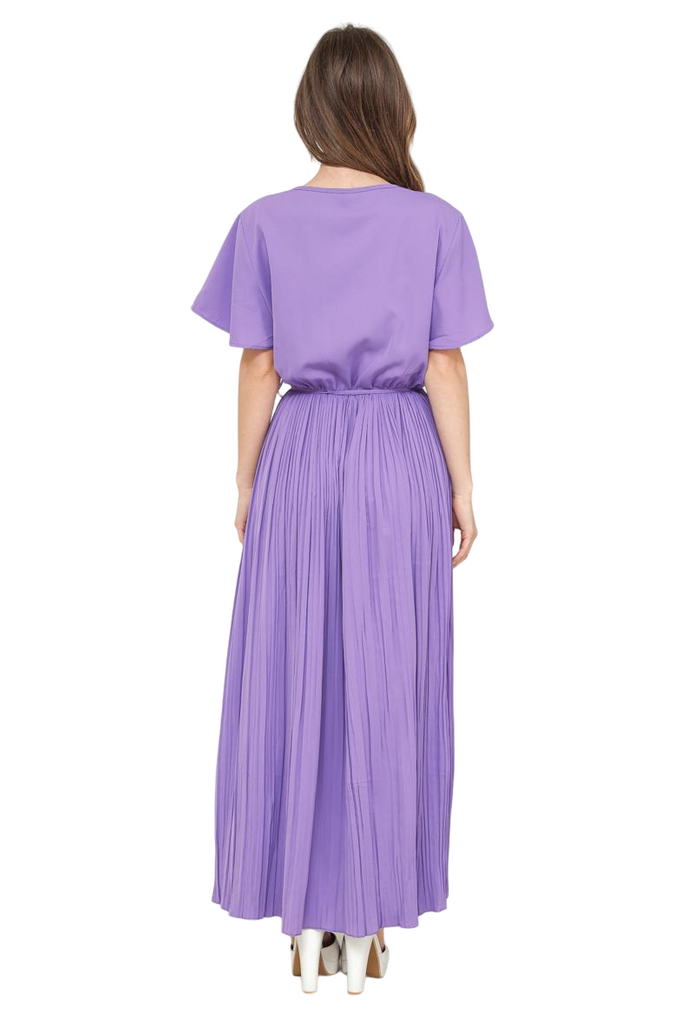Ladies Dress Womens Pleated Wrap dress Maxi Tie Belt Dress Summer Long Dress image 9