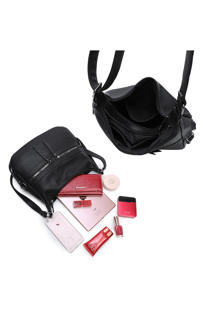 Ladies Organiser Handbag Long Shoulder Strap Bag Across Cross Body Compartments image 3