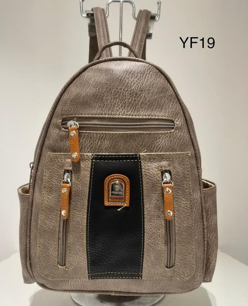 Ladies Beige Shoulder Backpack Travel Bags image 0