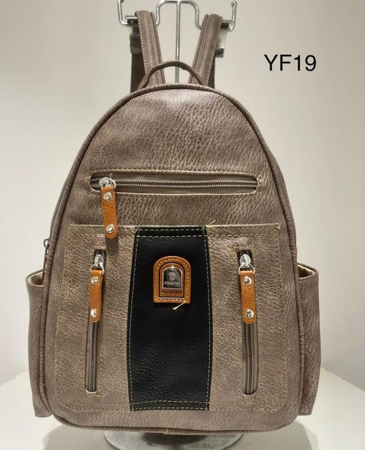 Ladies Beige Shoulder Backpack Travel Bags image 0