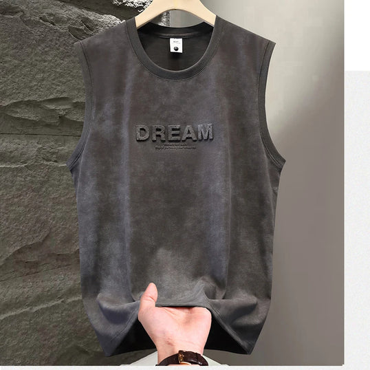 Summer 2pcs Tie Dye Vest Sets Men Two Piece Sleeveless Thin Foaming Print T-Shirts + Shorts Sets Korean Streetwear Tracksuit Man