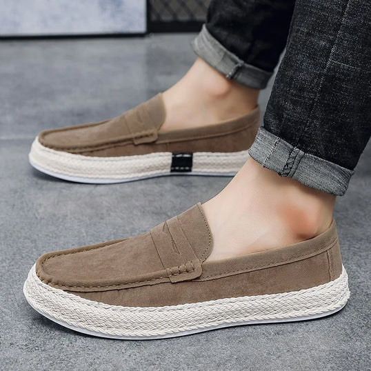 espadrilles man designer suede loafers man fashion british style penny loafers man casual shoes alpargatas hombre