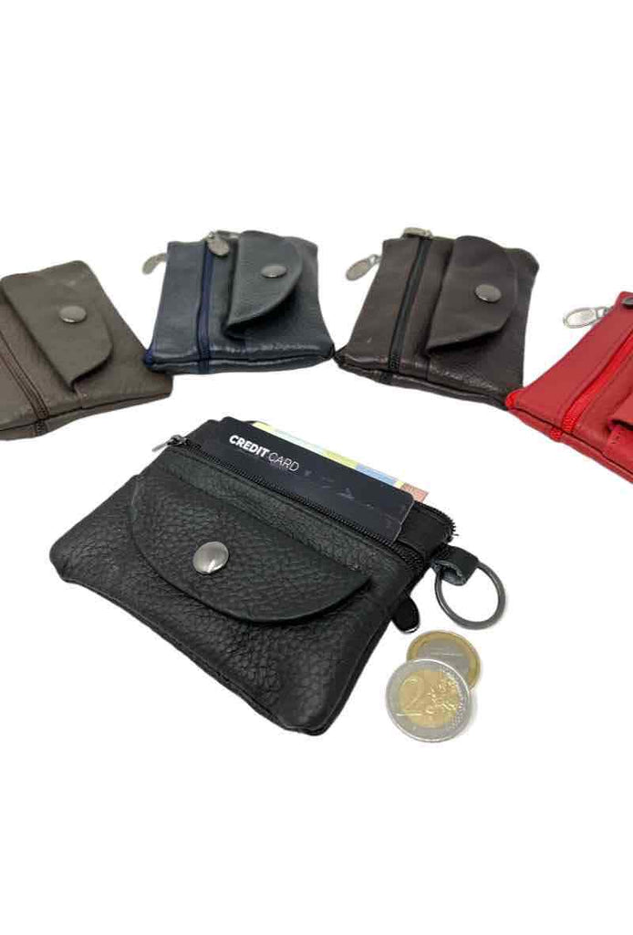 Leather Wallets Keyring ladies purse gents wallet leather coin pouch small purse image 2