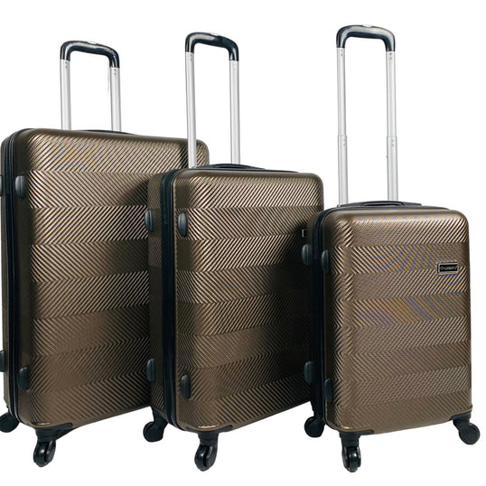 Set Of 3 ABS Lightweight 4 Wheels Luggage Travel Holiday Suitcase Bags image 0