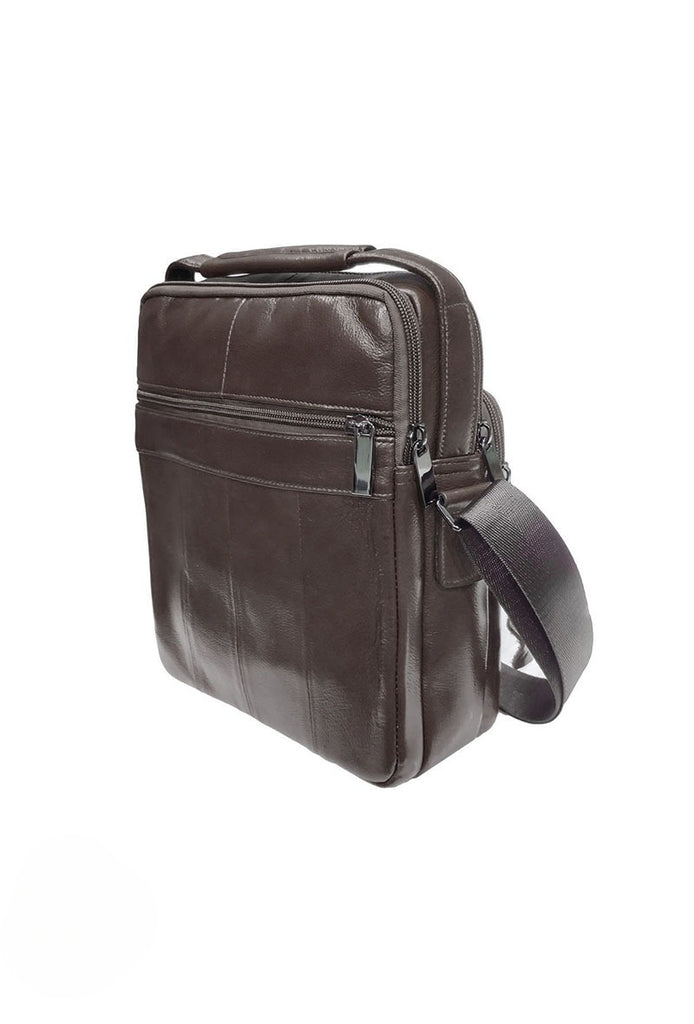 Men's Leather Shoulder Bag Handle Multi Pockets Stylish Outdoor Travel Bags image 3