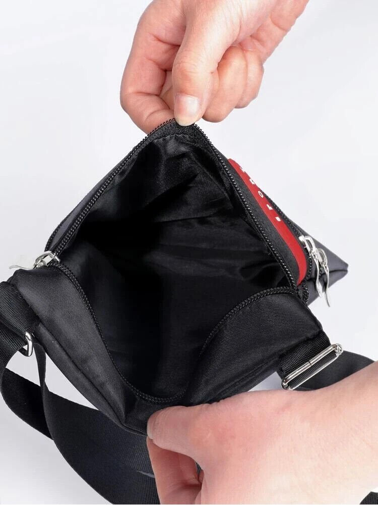 Unisex Messenger Bag Small Cross Body Shoulder Utility Black Travel Work Bag image 5