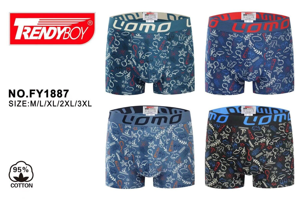 4 x Mens Underwear Mix Pattern Boxers Shorts Trunks Underwear Designer Boxers image 2