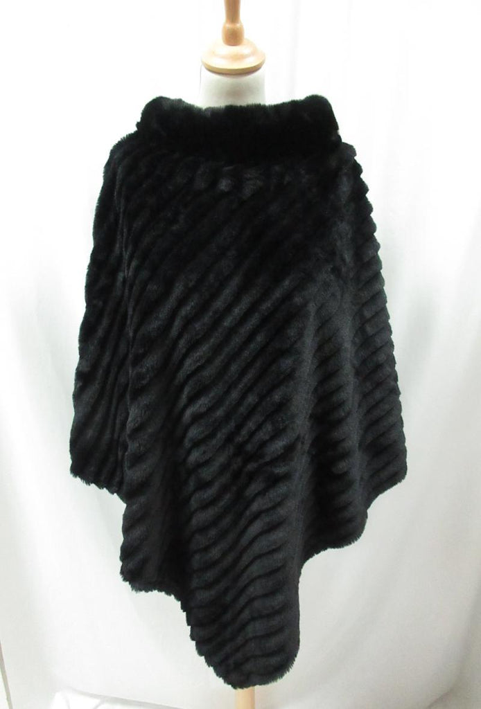 Ladies Coat Poncho Cape Winter Jacket Oversized Poncho Wrap Fur Poncho Plus Size image 5