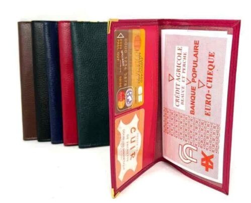 Unisex Leather Cheque Book Holder Super Soft Money Bag Holiday Work Wallet image 0