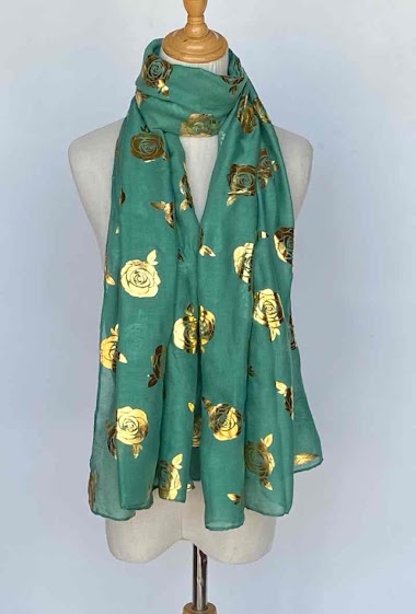 Scarf printed with gold roses Womens High Quality Wrap Ladies Stole Women's Scar image 7