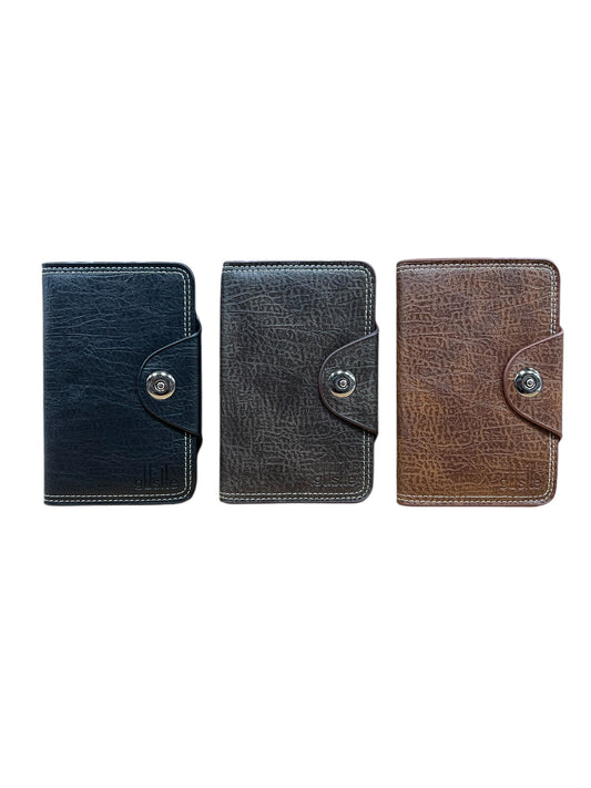 Men's Genuine Leather wallet Cash Card Snap Button Biker Purse Money Wallet image 0