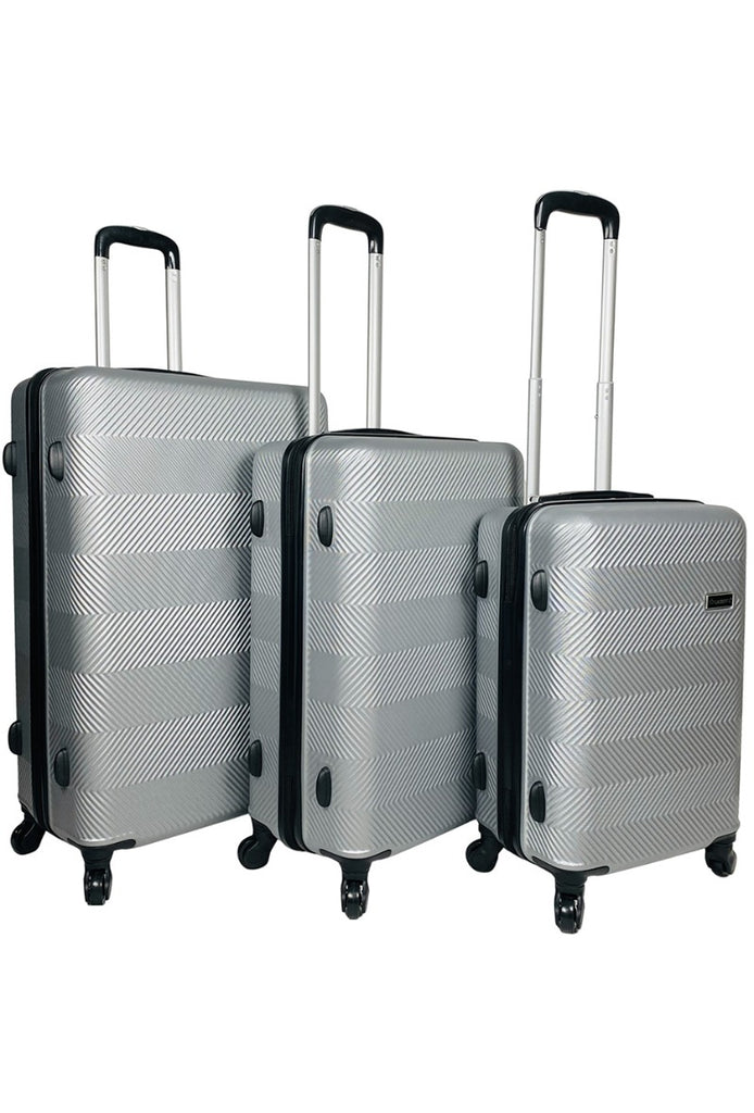 Set Of 3 ABS Lightweight 4 Wheels Luggage Travel Holiday Suitcase Bags image 1