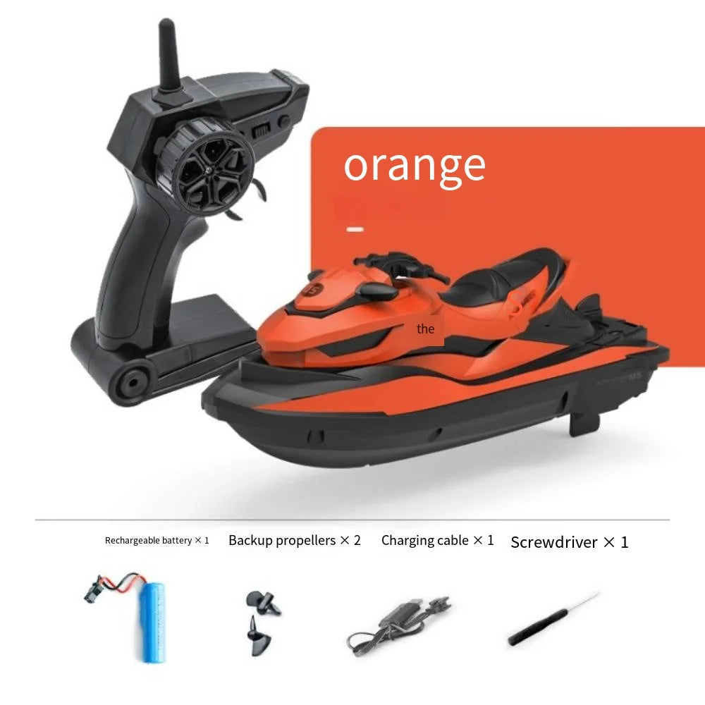 Waterproof 2.4G Remote Controlled Electric Speedboat Toy High Speed RC Racing Motorboat Rechargeable RC Boat Birthday Gift