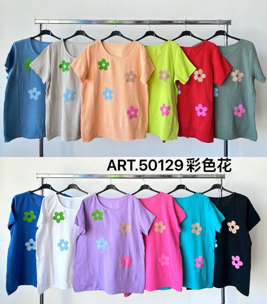Ladies Daisy Cotton T Shirt Assorted Colors Wholesale Prices image 4