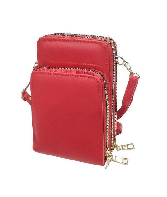 Shoulder bag with flap, horizontal format  check embroidery canvas  Dimension: 2 image 0