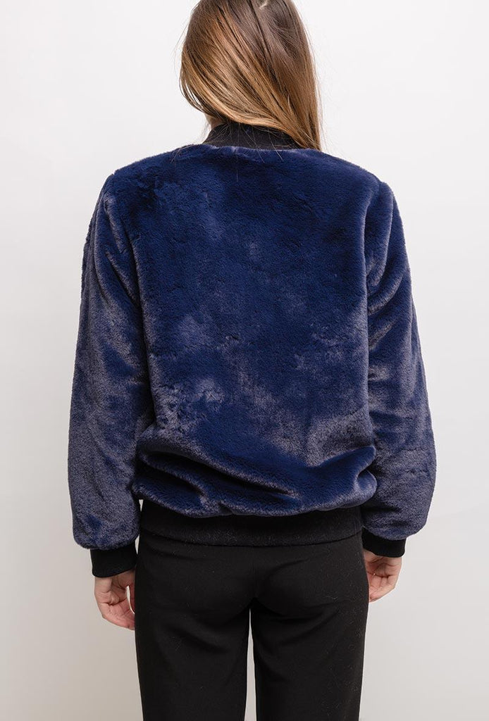 Ladies Winter Fur Bomber Coat Warm Pockets Zipped Stylish Outdoor Party Jacket image 2