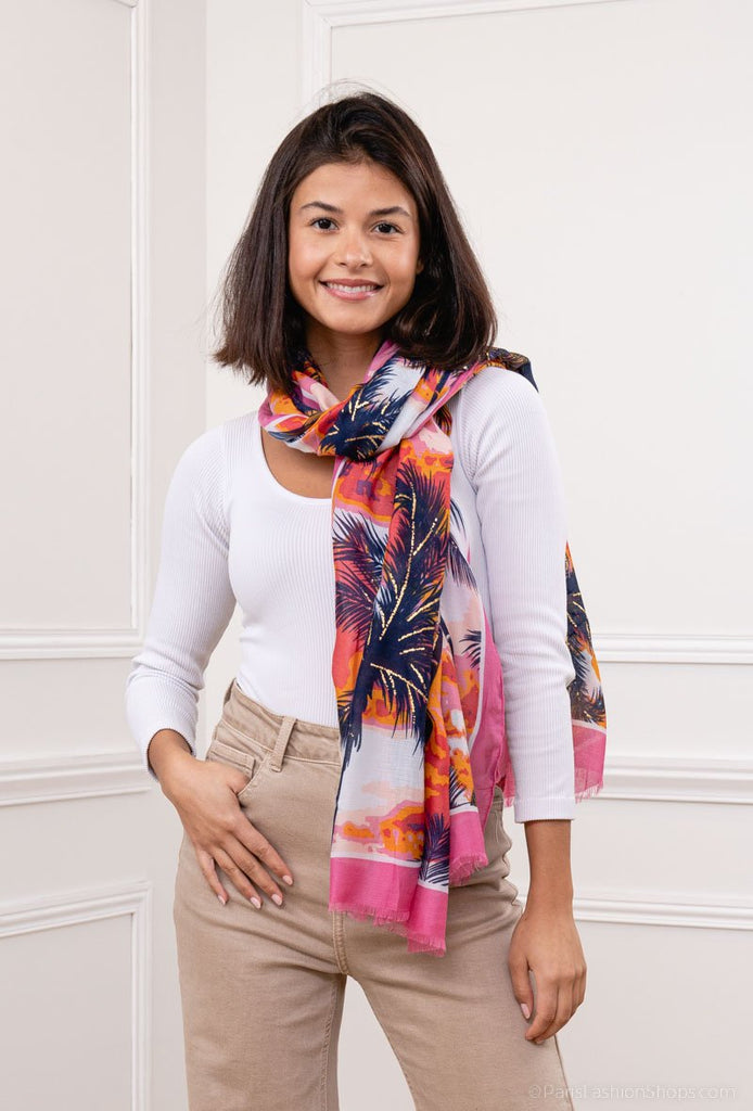 Women's Soft Scarf Wrap Long Neck Beach Print Scarves Comfortable Stylish Shawl image 0