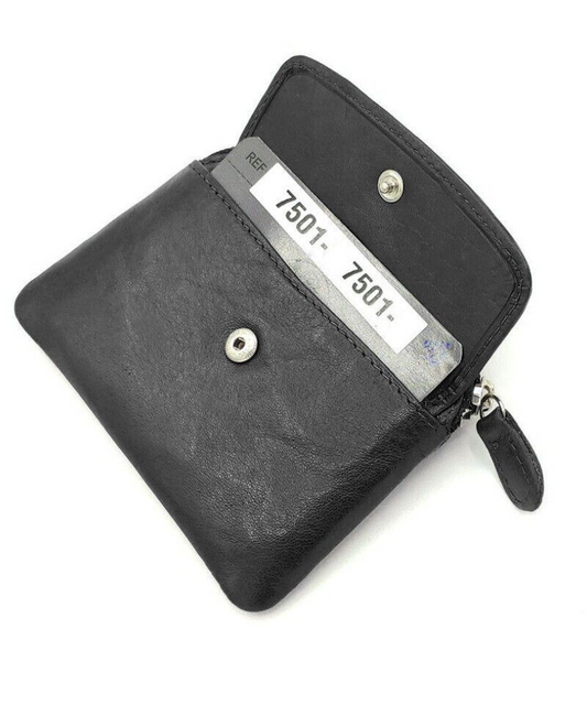 Women's Small Leather RFID Black Wallet Card Coin Holder Travel Holiday Pouch image 1