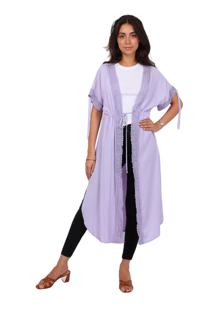 Womens Long Cotton Lace Cardigan Dress Ladies Light Summer Cardigan Jacket Long image 3