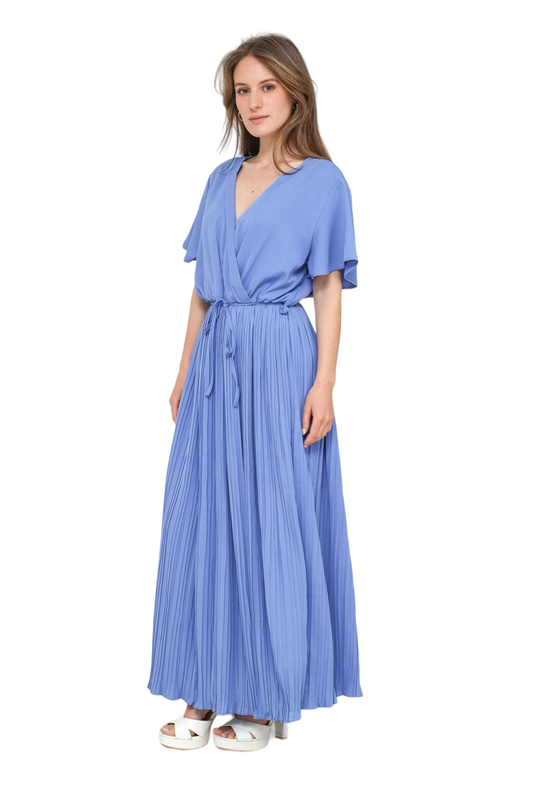 Ladies Dress Womens Pleated Wrap dress Maxi Tie Belt Dress Summer Long Dress image 0