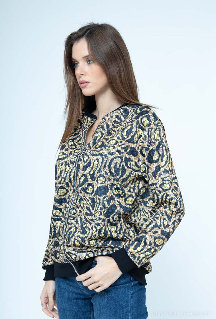 Women's Winter Zipped Jacket Bomber Printed Outdoor Party Stylish Jackets image 10