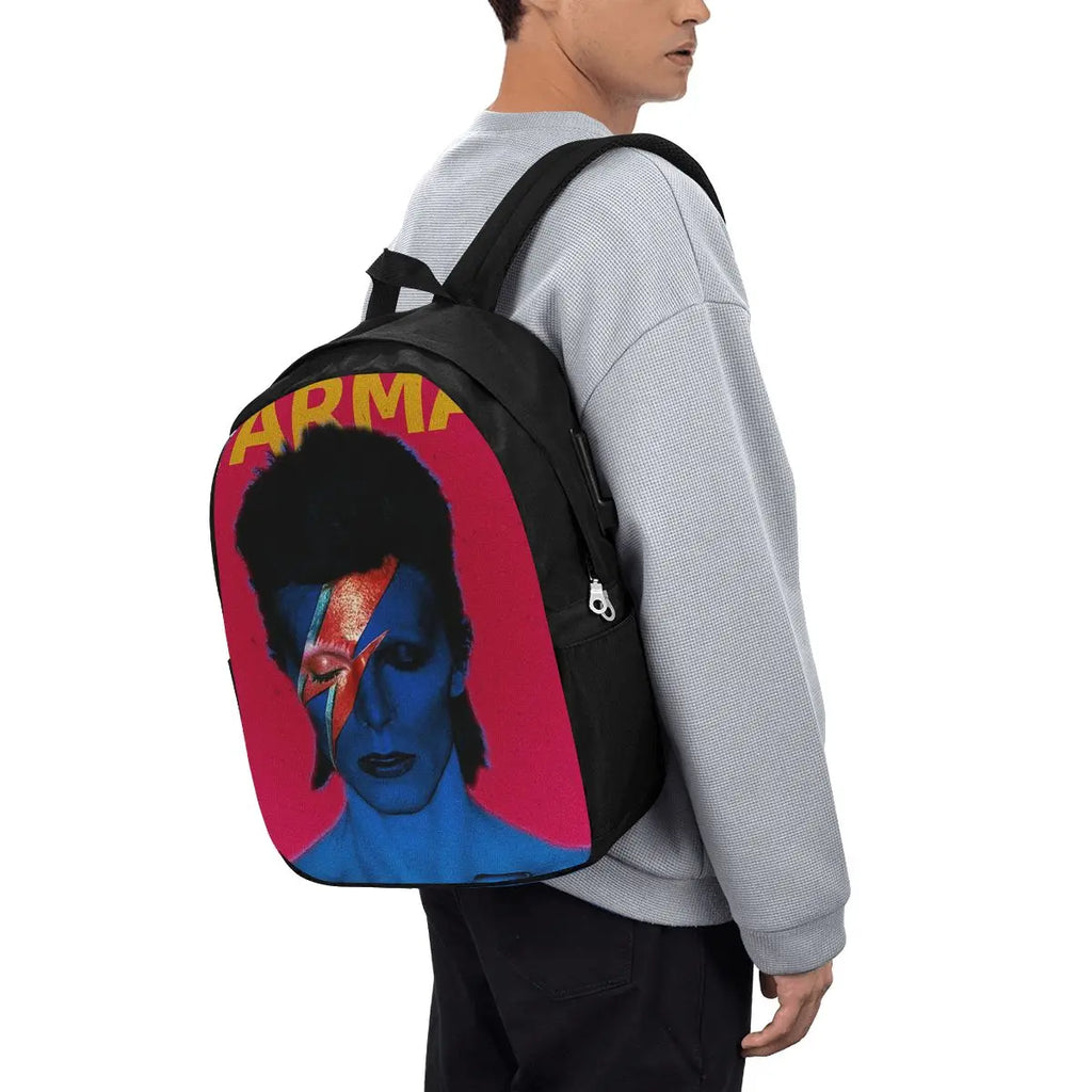 Davids Bowied Backpack Travel Notebook Bag Computer College Student School Bag Laptop Shoulder Bags for Men Women