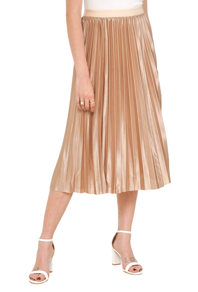 New Women's Ladies High Elastic Stretch Pleated Swing Flared Midi Skater Skirt image 7