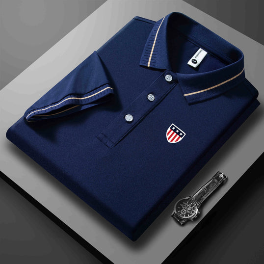 Men'S Short Sleeve Polo Shirt Lapel Oversize Solid Color T Shirts Breathable Streetwear Sport Activities Shirts Man