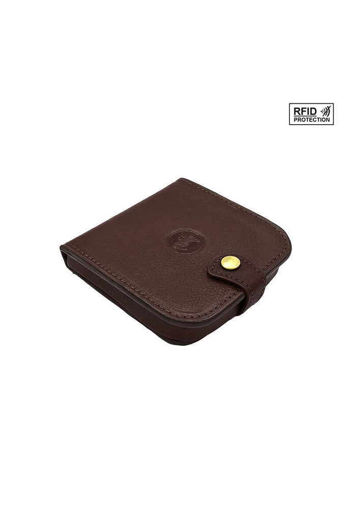 Unisex Cuvette Leather Wallet RFID Protection Stylish Button Coin Pouch image 6