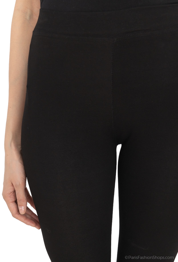 Ladies Womens Plain Leggings Full Length Cotton Black Legging UK Size 8- 18 image 3