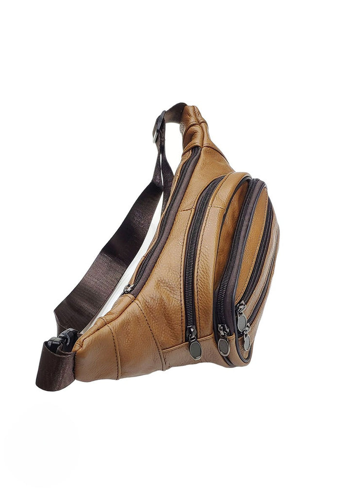 Large multi zip leather fanny pack Belt Pouch Bum Bag Waist Bag Holiday Bag image 5