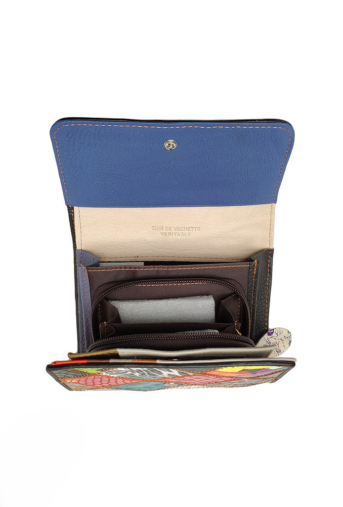 Women's Leather Patchwork Purse wallet Card Purse Multicolored Stylish Purse image 2