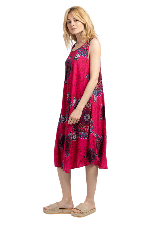Ladies Dress Summer Umbrella Dress Holiday Printed Sleeveless Dress Casual Dress image 1