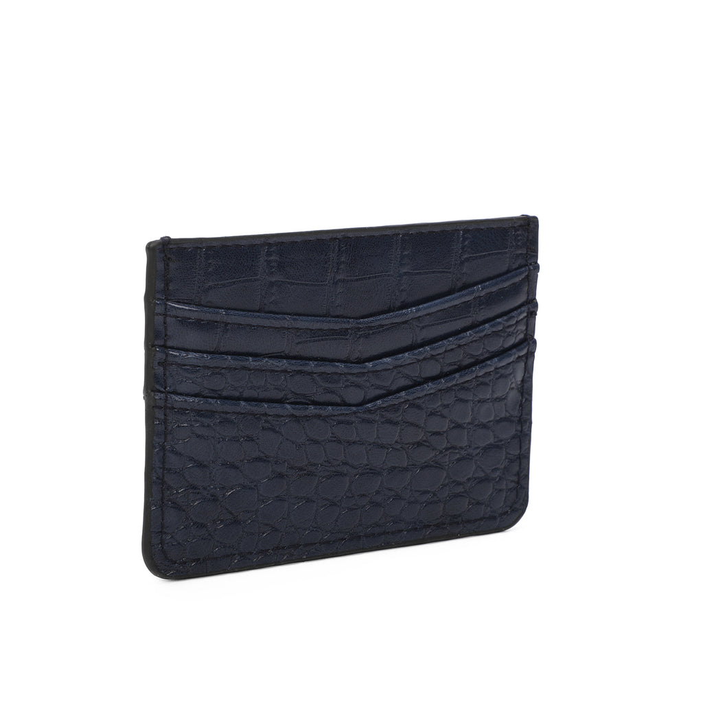 Unisex Leather Card Holder Crocodile Print Travel Outdoor Stylish Small Pouch image 4