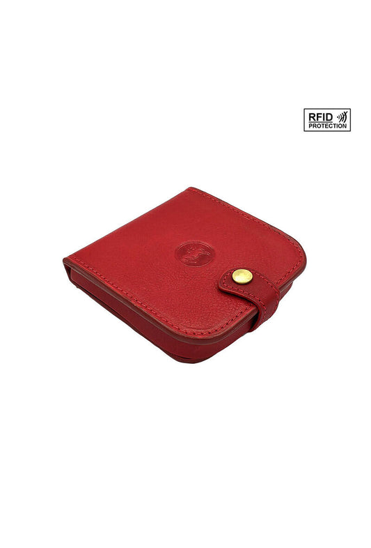 Unisex Cuvette Leather Wallet RFID Protection Stylish Button Coin Pouch image 0