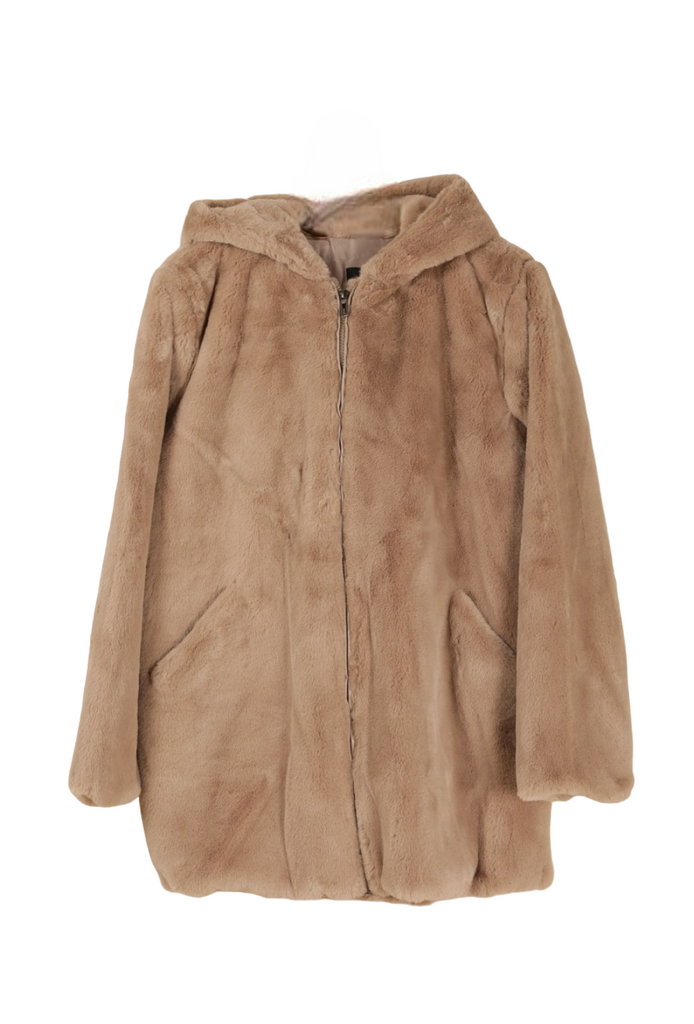 Women's Winter Long Faux Fur Coat With Hood Pocket Warm Stylish Coats image 6