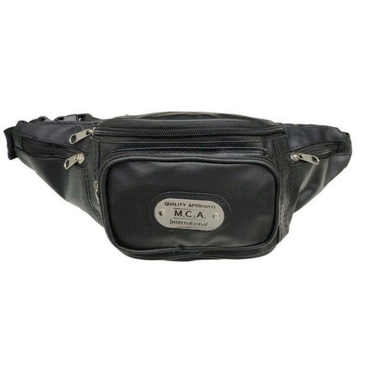 Men's Leather Bum Bag Money Waist Belt Fanny Pack Holiday Work Festival Zip Bag image 0
