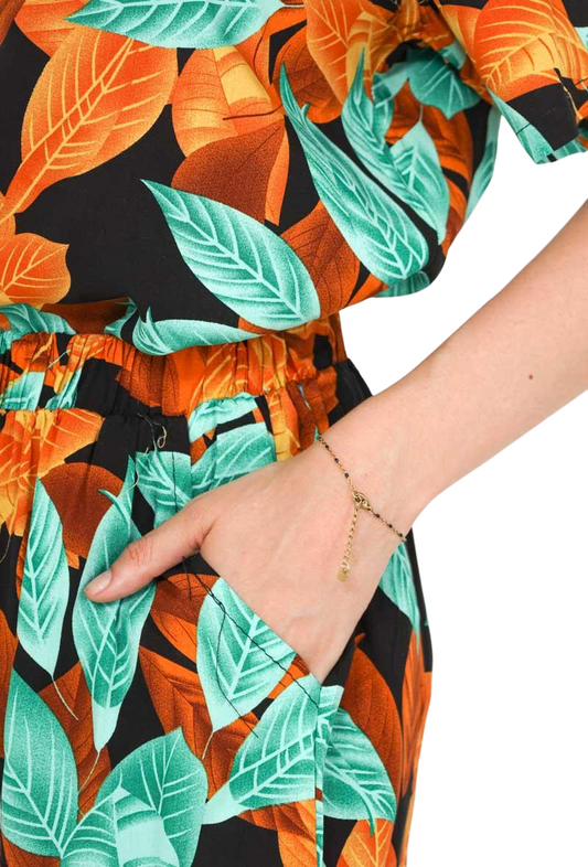 Womens Short Sleeved Shirt Wide Leg Pants Loose Comfy Loungewear Outfit Set image 1