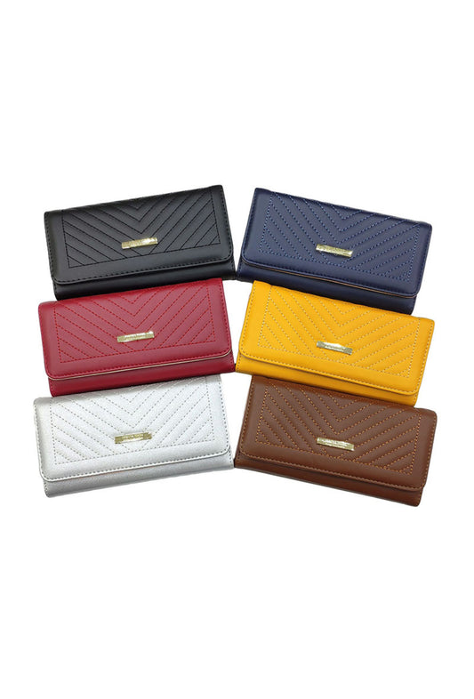 Ladies Women Synthetic Purse Large Coin Card Cash Wallet Clutch Flap Wallet image 1