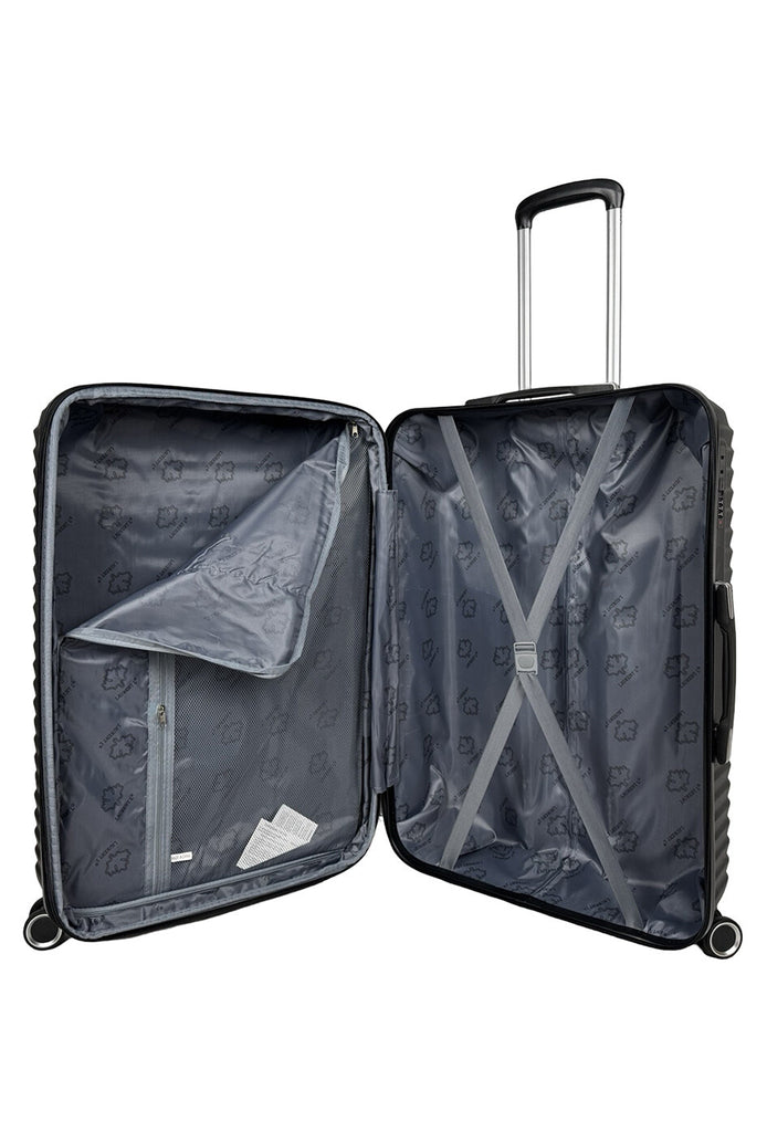 3-Piece Hard Shell Luggage Set Lightweight Suitcases Spinner Wheel Black Bags image 3