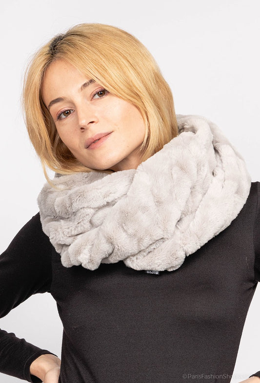 Women's Fur Scarf Soft Winter Snood Wrap Shawl Lightweight Neck Warmer Scarf image 0
