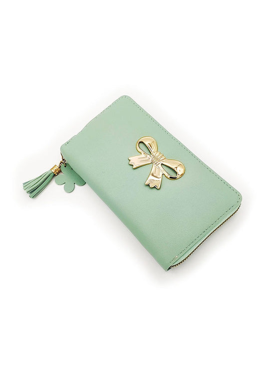 Ladies Bow Zip Coin Purse With Multi Compartments Money Credit Card Coin Holder image 0