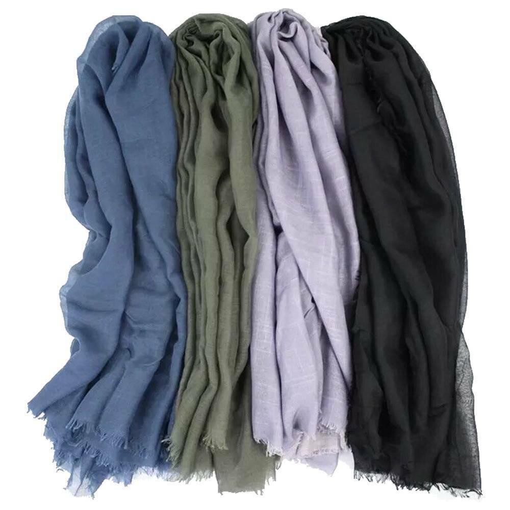 Ladies Scarf Cotton Shawl Hijab Head Pashmina Wrap Arabic Plain Neck Lady Scarf image 7