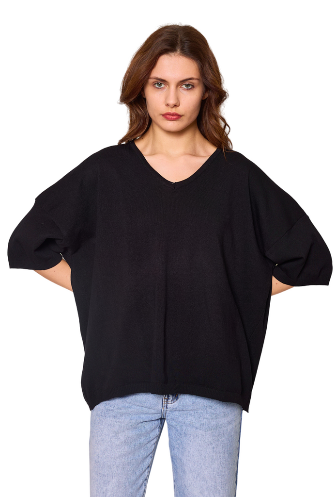 Women’s Oversized Short Sleeve Sweater Ladies Summer Top Lightweight Jumper image 3
