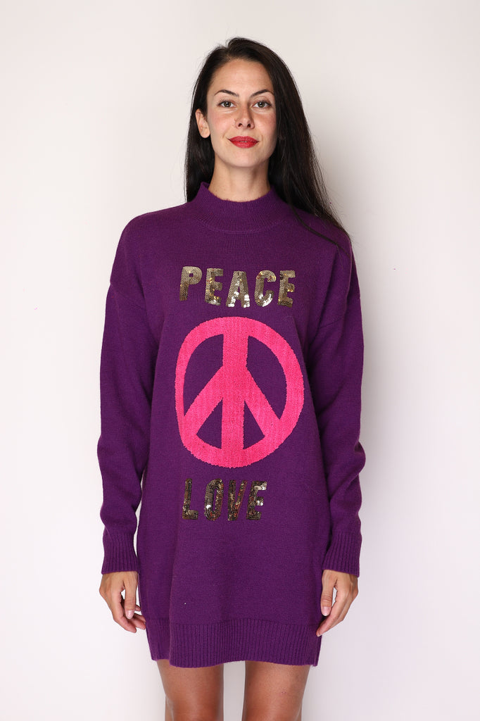 Women's Jumper PEACE & LOVE Round Neck Sweater Stylish Travel Outdoor Jumpers image 10