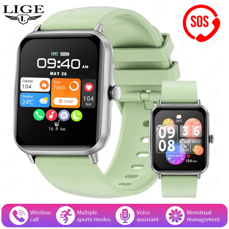 LIGE For Android IOS Smart Watch Men Bluetooth Call Sport Fitness Tracker Health Monitoring Fashion Women Smartwatch Ladies Gift