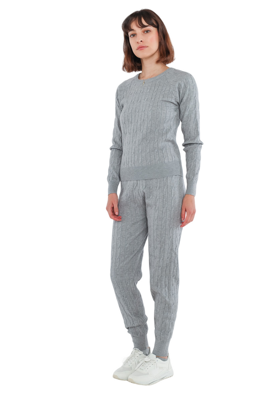 Ladies Sweater Leggings Set Bottom Top Jogging Set Tracksuit Leggings Warm Set image 1